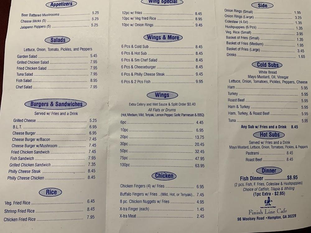 Finish Line Cafe Menu image 3